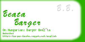 beata barger business card